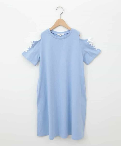 a.v.v / アー・ヴェ・ヴェ ロング・マキシ丈ワンピース | 【ワンピース人気NO1/毛玉になりにくい】[140-150]オフショルレースアップワンピース | 詳細2