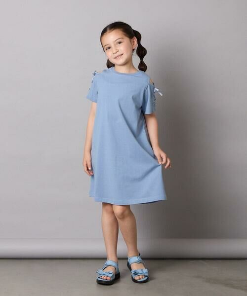 a.v.v / アー・ヴェ・ヴェ ロング・マキシ丈ワンピース | 【ワンピース人気NO1/毛玉になりにくい】[140-150]オフショルレースアップワンピース | 詳細16