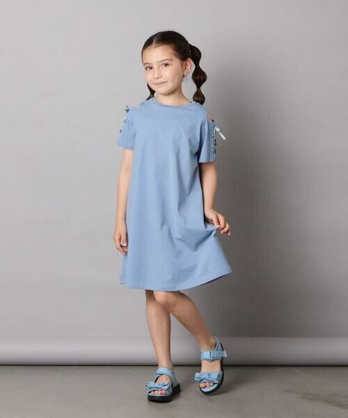 a.v.v / アー・ヴェ・ヴェ ロング・マキシ丈ワンピース | 【ワンピース人気NO1/毛玉になりにくい】[140-150]オフショルレースアップワンピース | 詳細17