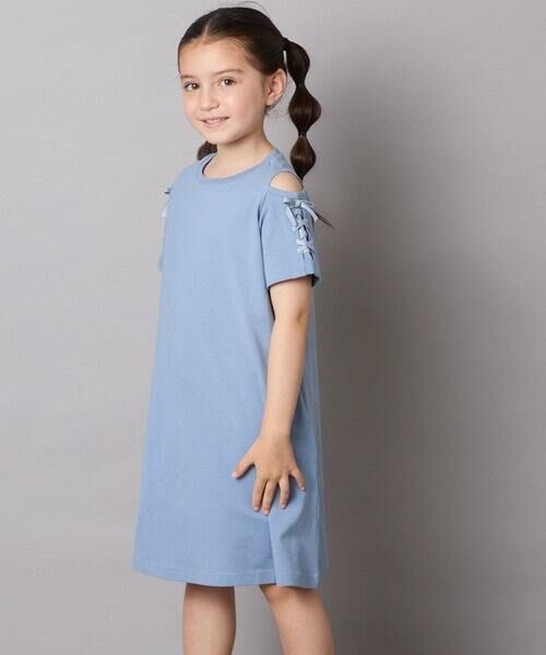 a.v.v / アー・ヴェ・ヴェ ロング・マキシ丈ワンピース | 【ワンピース人気NO1/毛玉になりにくい】[140-150]オフショルレースアップワンピース | 詳細8