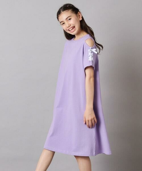 a.v.v / アー・ヴェ・ヴェ ロング・マキシ丈ワンピース | 【ワンピース人気NO1/毛玉になりにくい】[140-150]オフショルレースアップワンピース | 詳細19