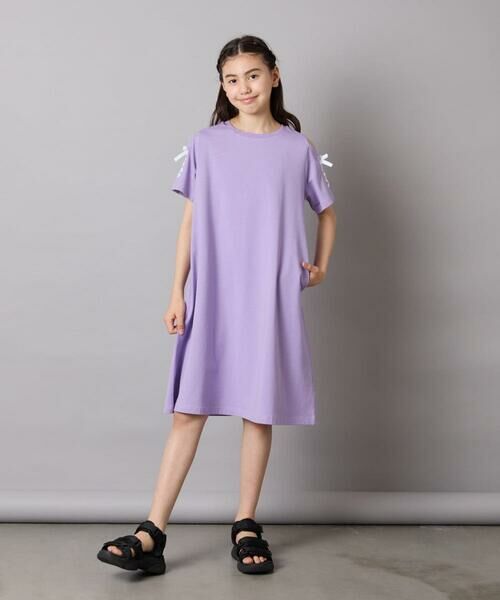 a.v.v / アー・ヴェ・ヴェ ロング・マキシ丈ワンピース | 【ワンピース人気NO1/毛玉になりにくい】[140-150]オフショルレースアップワンピース | 詳細21