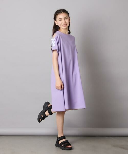 a.v.v / アー・ヴェ・ヴェ ロング・マキシ丈ワンピース | 【ワンピース人気NO1/毛玉になりにくい】[140-150]オフショルレースアップワンピース | 詳細22