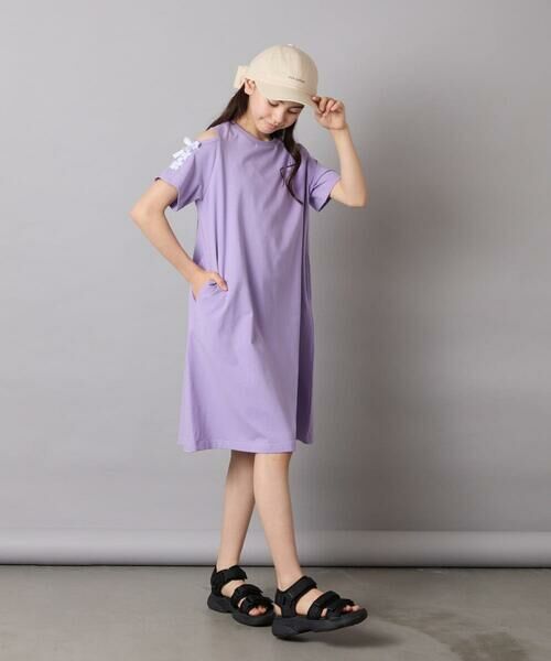 a.v.v / アー・ヴェ・ヴェ ロング・マキシ丈ワンピース | 【ワンピース人気NO1/毛玉になりにくい】[140-150]オフショルレースアップワンピース | 詳細25