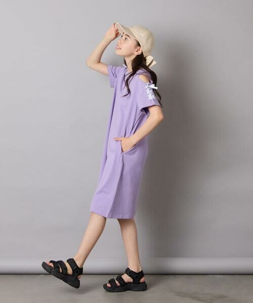 a.v.v / アー・ヴェ・ヴェ ロング・マキシ丈ワンピース | 【ワンピース人気NO1/毛玉になりにくい】[140-150]オフショルレースアップワンピース | 詳細26