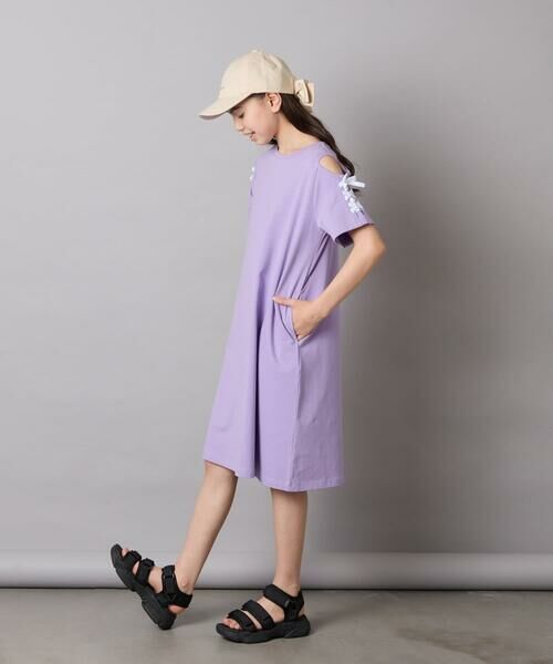 a.v.v / アー・ヴェ・ヴェ ロング・マキシ丈ワンピース | 【ワンピース人気NO1/毛玉になりにくい】[140-150]オフショルレースアップワンピース | 詳細27