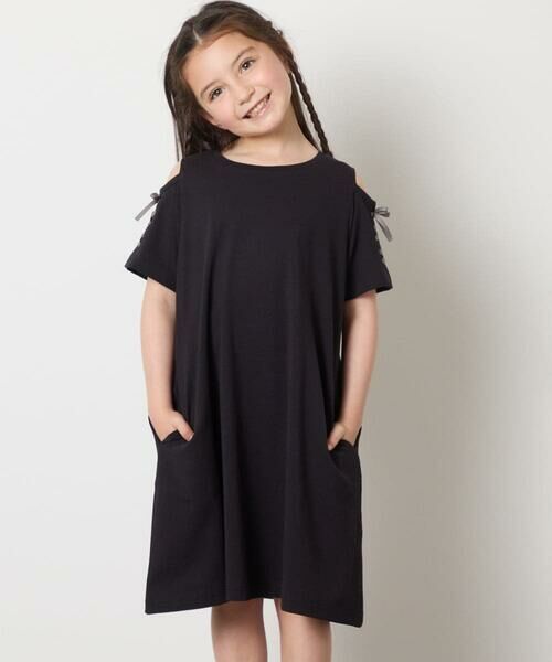 a.v.v / アー・ヴェ・ヴェ ロング・マキシ丈ワンピース | 【ワンピース人気NO1/毛玉になりにくい】[140-150]オフショルレースアップワンピース | 詳細30