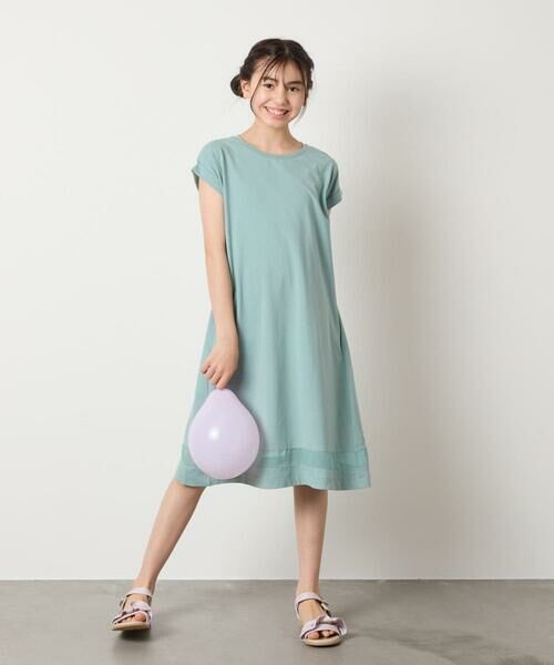 a.v.v / アー・ヴェ・ヴェ ロング・マキシ丈ワンピース | 【毛玉になりにくい】[140-150]シアー切り替えワンピース | 詳細5