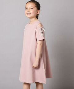 a.v.v / アー・ヴェ・ヴェ ロング・マキシ丈ワンピース | 【ワンピース人気NO1/毛玉になりにくい】[160]オフショルレースアップワンピース