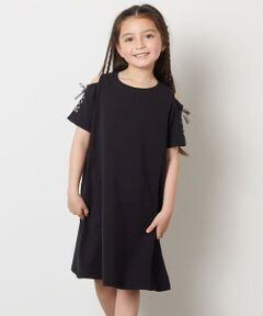 a.v.v / アー・ヴェ・ヴェ ロング・マキシ丈ワンピース | 【ワンピース人気NO1/毛玉になりにくい】[160]オフショルレースアップワンピース