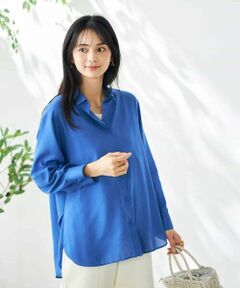 a.v.v / アー・ヴェ・ヴェ シャツ・ブラウス | 【洗える/イージーケア/接触冷感/毛玉になりにくい/雑誌InRed(宝島社)5月号掲載】バックタックシアーシャツ