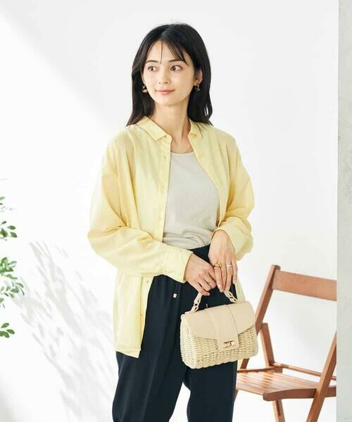 a.v.v / アー・ヴェ・ヴェ シャツ・ブラウス | 【洗える/イージーケア/接触冷感/毛玉になりにくい/雑誌InRed(宝島社)5月号掲載】バックタックシアーシャツ | 詳細15