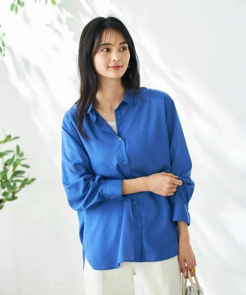 a.v.v / アー・ヴェ・ヴェ シャツ・ブラウス | 【洗える/イージーケア/接触冷感/毛玉になりにくい/雑誌InRed(宝島社)5月号掲載】バックタックシアーシャツ | 詳細21