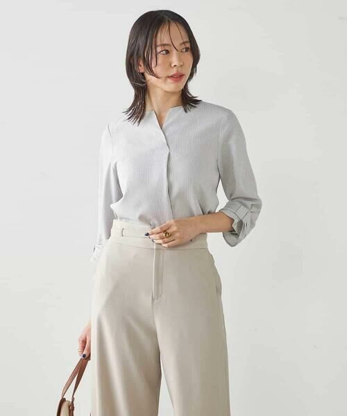 a.v.v / アー・ヴェ・ヴェ シャツ・ブラウス | 【洗える/イージーケア/吸水速乾/UVカット】袖リボンサッカーブラウス【セットアップ対応】 | 詳細19