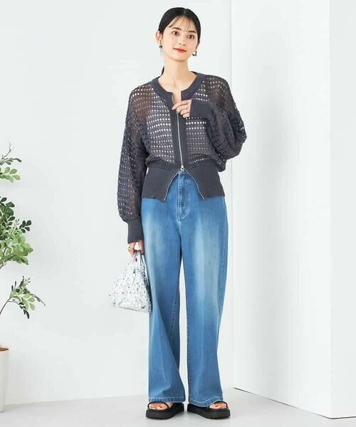 a.v.v / アー・ヴェ・ヴェ カーディガン・ボレロ | ダブルジップメッシュニットブルゾン | 詳細12