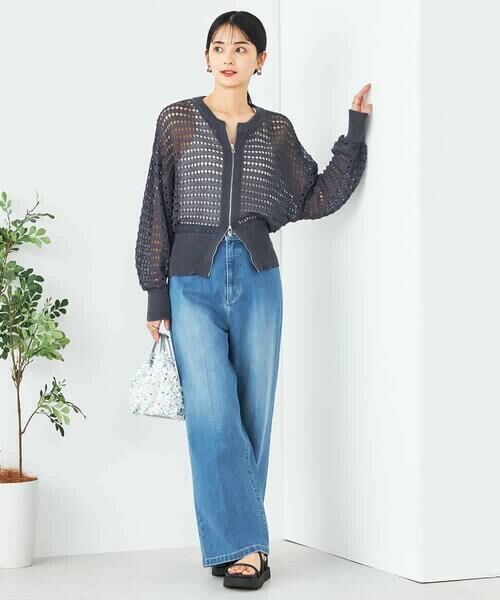 a.v.v / アー・ヴェ・ヴェ カーディガン・ボレロ | ダブルジップメッシュニットブルゾン | 詳細13