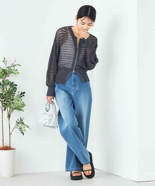 a.v.v / アー・ヴェ・ヴェ カーディガン・ボレロ | ダブルジップメッシュニットブルゾン | 詳細14