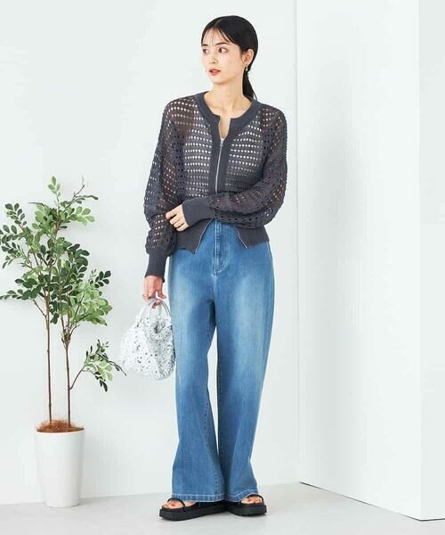 a.v.v / アー・ヴェ・ヴェ カーディガン・ボレロ | ダブルジップメッシュニットブルゾン | 詳細15