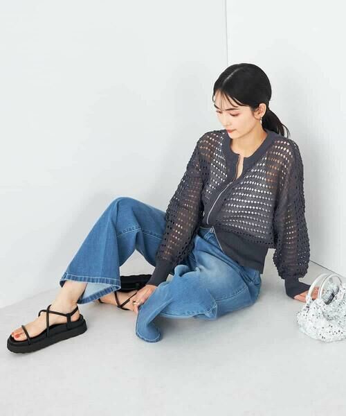 a.v.v / アー・ヴェ・ヴェ カーディガン・ボレロ | ダブルジップメッシュニットブルゾン | 詳細19
