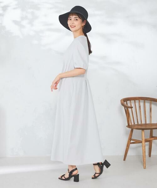 a.v.v / アー・ヴェ・ヴェ ロング・マキシ丈ワンピース | 【洗える/イージーケア/吸水速乾/UVカット】ウエストタックサッカーワンピース | 詳細10