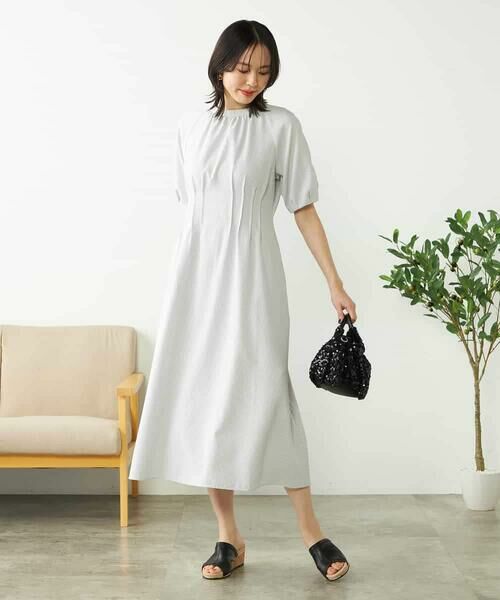 a.v.v / アー・ヴェ・ヴェ ロング・マキシ丈ワンピース | 【洗える/イージーケア/吸水速乾/UVカット】ウエストタックサッカーワンピース | 詳細11