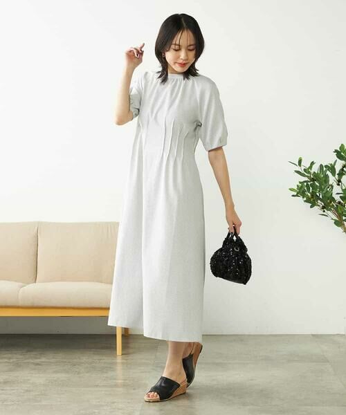 a.v.v / アー・ヴェ・ヴェ ロング・マキシ丈ワンピース | 【洗える/イージーケア/吸水速乾/UVカット】ウエストタックサッカーワンピース | 詳細13