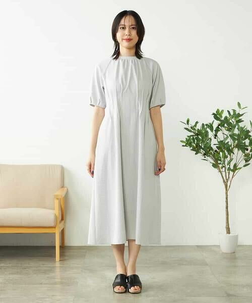 a.v.v / アー・ヴェ・ヴェ ロング・マキシ丈ワンピース | 【洗える/イージーケア/吸水速乾/UVカット】ウエストタックサッカーワンピース | 詳細14