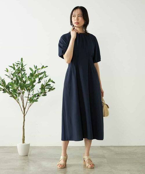 a.v.v / アー・ヴェ・ヴェ ロング・マキシ丈ワンピース | 【洗える/イージーケア/吸水速乾/UVカット】ウエストタックサッカーワンピース | 詳細2