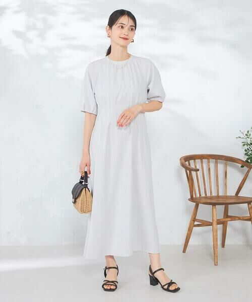 a.v.v / アー・ヴェ・ヴェ ロング・マキシ丈ワンピース | 【洗える/イージーケア/吸水速乾/UVカット】ウエストタックサッカーワンピース | 詳細7