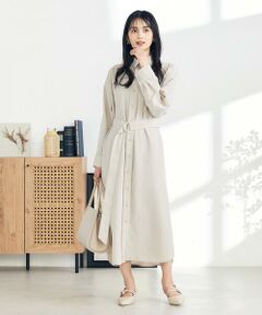 a.v.v / アー・ヴェ・ヴェ ロング・マキシ丈ワンピース | 【2WAY】ベルト付きシャツワンピース