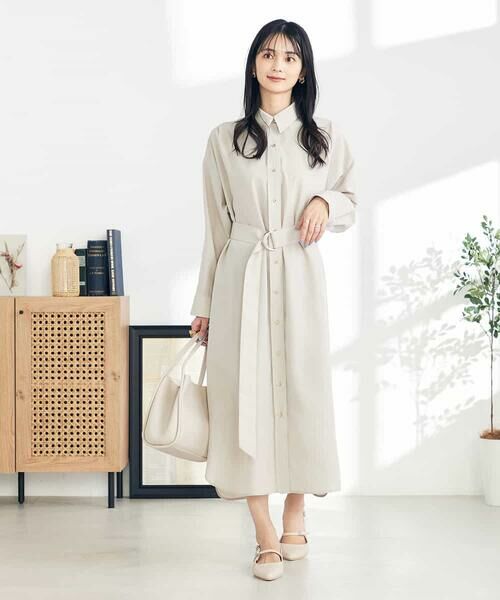 a.v.v / アー・ヴェ・ヴェ ロング・マキシ丈ワンピース | 【2WAY】ベルト付きシャツワンピース | 詳細11