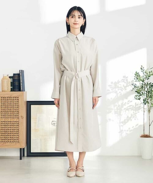 a.v.v / アー・ヴェ・ヴェ ロング・マキシ丈ワンピース | 【2WAY】ベルト付きシャツワンピース | 詳細12