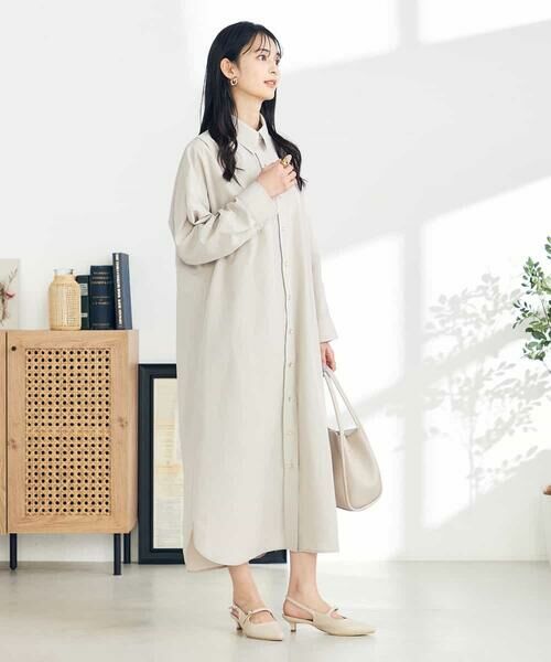 a.v.v / アー・ヴェ・ヴェ ロング・マキシ丈ワンピース | 【2WAY】ベルト付きシャツワンピース | 詳細6
