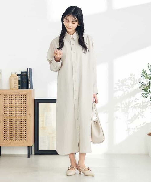 a.v.v / アー・ヴェ・ヴェ ロング・マキシ丈ワンピース | 【2WAY】ベルト付きシャツワンピース | 詳細7