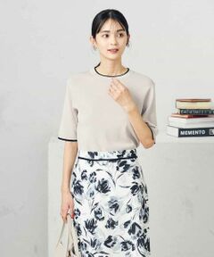 a.v.v / アー・ヴェ・ヴェ ニット・セーター | 【接触冷感/UVカット/洗える】クルーネックハーフスリーブ美ラクるサマーニット