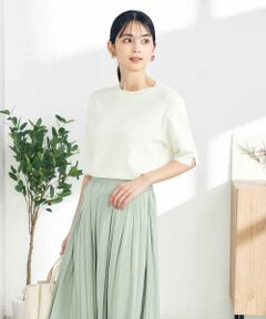 ◆夏の美ラクるニットが登場！暑い時期にピッタリな機能付き◆<br> <br> 【デザイン】<br> ・開きすぎないクルーネックが上品見えすると大人気<br> ・Tシャツ感覚で着れるベーシックさが魅力<br> ・さらっとしたタッチでなめらかな着心地が嬉しいポイント<br> ・長めの袖丈で二の腕をしっかりカバー<br> ・袖口にはスリットがあり折り返して着こなしを楽しめます<br> ・裾サイドもスリット入りでインせずもすっきり見え<br> ・何枚でも欲しくなる豊富なカラーバリエーション<br> ・グレージュ(8900)はエリと袖口の配色がポイントに<br> <br> 【素材】<br> ・目の詰まったきれいな表面感が高見え<br> ・夏に嬉しい接触冷感＆UVカット機能付き<br> ・ドライタッチで快適な着心地<br> ・お手入れしやすいマシンウォッシャブル<br> <br> 【コーディネート】<br> ニットTとして1枚着はもちろん、ジャンスカのインナーや通勤着にも大活躍出来る汎用性が魅力。<br> デニムやスカンツと合わせてデイリーにぴったりなカジュアルスタイルに。<br> シンプルデザインを活かして柄スカートとも相性抜群。<br> 同素材カーディガンとのアンサンブル着用もおすすめ。<br> <br> 【美ラクるサマーニットシリーズ】<br> ◆クルーネックサマーニット：K2FGA20039<br> ◆Vネックパフスリーブサマーニット：K2FGA59039<br> ◆ボートネックパフスリーブサマーニット：K2FGA69039<br> ◆クルーネックサマーカーディガン：K2CGA20049<br> ◆Vネックサマーカーディガン：K2CGA21049<br> ◆フレンチスリーブ美ラクるサマーニット：K2FHA30039※素材は異なります<br> <br><br>--------------------<br><br> 透け感：なし（ホワイトは淡い色のインナー着用がおすすめ）<br> 裏地：なし<br> 伸縮性：あり<br> 光沢感：なし<br> 生地の厚さ：ふつう<br><br> --------------------<br> <br> ≪お気に入り登録機能の使い方≫<br> <br> ■商品のお気に入り登録（ハートマークをクリック）<br> 再入荷通知や値下げ等、お得なご案内を受けることができます。<br> <br> --------------------<br> <br> ※商品画像は、光の当たり具合やパソコンなどの閲覧環境により<br> 実際の色味と異なって見える場合がございます。<br> 商品の色味の目安は商品単体の画像をご参照ください。<br> <br> ※34(XSサイズ)・42(XLサイズ)はWEB・一部限定店舗での販売です。