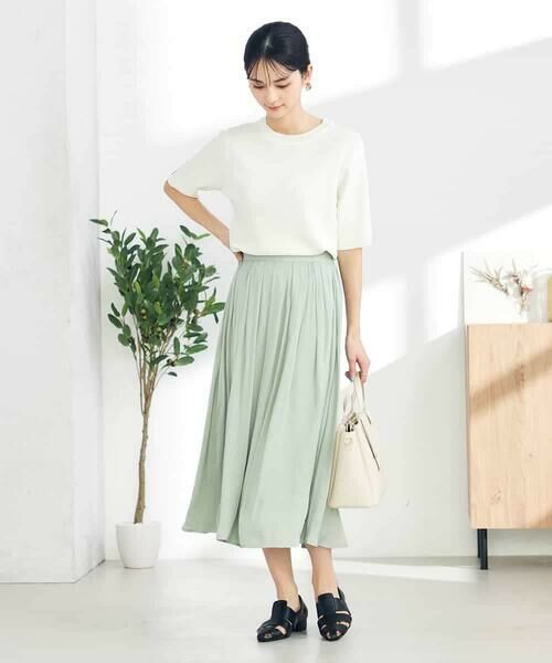 a.v.v / アー・ヴェ・ヴェ ニット・セーター | 【接触冷感/UVカット/洗える】クルーネックハーフスリーブ美ラクるサマーニット | 詳細15