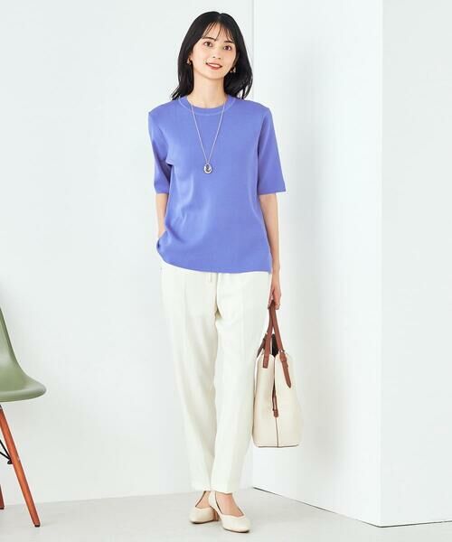 a.v.v / アー・ヴェ・ヴェ ニット・セーター | 【接触冷感/UVカット/洗える】クルーネックハーフスリーブ美ラクるサマーニット | 詳細25