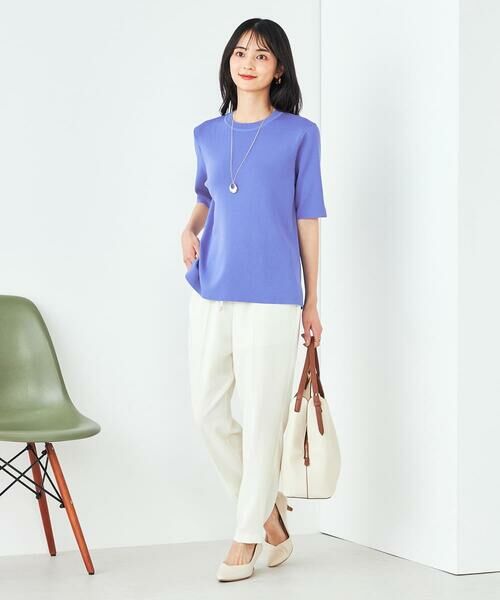 a.v.v / アー・ヴェ・ヴェ ニット・セーター | 【接触冷感/UVカット/洗える】クルーネックハーフスリーブ美ラクるサマーニット | 詳細26