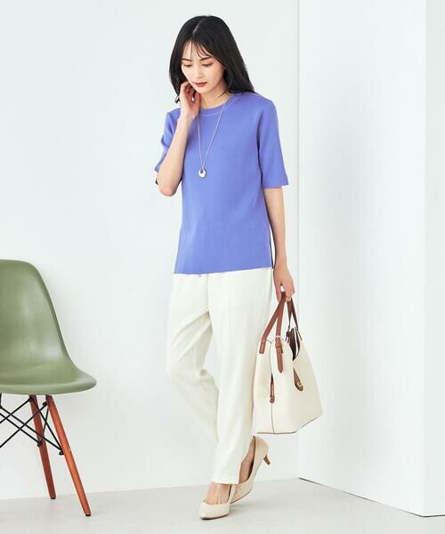 a.v.v / アー・ヴェ・ヴェ ニット・セーター | 【接触冷感/UVカット/洗える】クルーネックハーフスリーブ美ラクるサマーニット | 詳細27