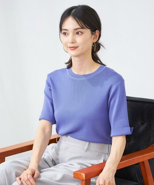 a.v.v / アー・ヴェ・ヴェ ニット・セーター | 【接触冷感/UVカット/洗える】クルーネックハーフスリーブ美ラクるサマーニット | 詳細29