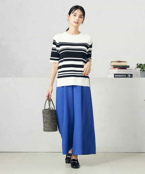 a.v.v / アー・ヴェ・ヴェ ニット・セーター | 【接触冷感/UVカット/洗える】クルーネックハーフスリーブ美ラクるサマーニット | 詳細3