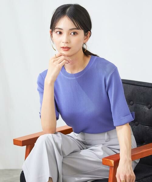 a.v.v / アー・ヴェ・ヴェ ニット・セーター | 【接触冷感/UVカット/洗える】クルーネックハーフスリーブ美ラクるサマーニット | 詳細30