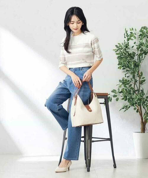 a.v.v / アー・ヴェ・ヴェ ニット・セーター | 【接触冷感/UVカット/洗える】クルーネックハーフスリーブ美ラクるサマーニット | 詳細7