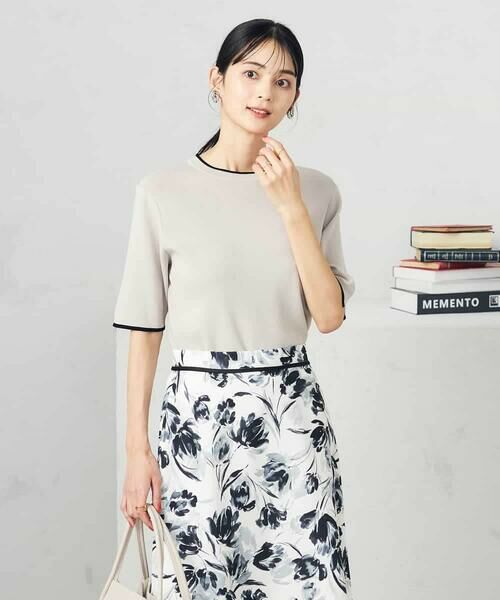 a.v.v / アー・ヴェ・ヴェ ニット・セーター | 【接触冷感/UVカット/洗える】クルーネックハーフスリーブ美ラクるサマーニット | 詳細8