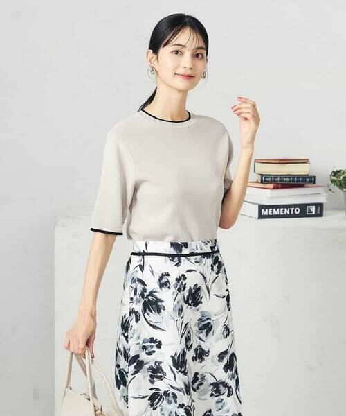 a.v.v / アー・ヴェ・ヴェ ニット・セーター | 【接触冷感/UVカット/洗える】クルーネックハーフスリーブ美ラクるサマーニット | 詳細9