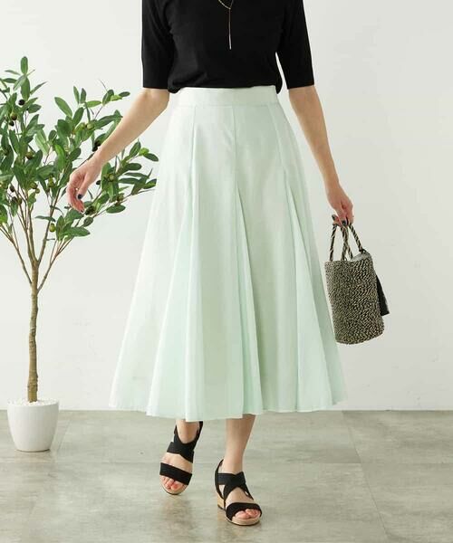 a.v.v / アー・ヴェ・ヴェ ロング・マキシ丈スカート | 【洗える/イージーケア/接触冷感/毛玉になりにくい】シアーフレアスカート | 詳細1