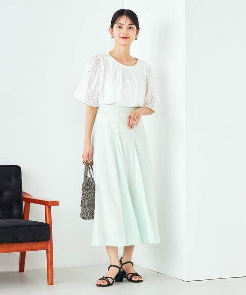 a.v.v / アー・ヴェ・ヴェ ロング・マキシ丈スカート | 【洗える/イージーケア/接触冷感/毛玉になりにくい】シアーフレアスカート | 詳細9