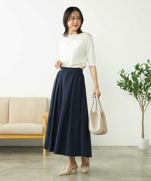 a.v.v / アー・ヴェ・ヴェ ロング・マキシ丈スカート | 【洗える/イージーケア/吸水速乾/UVカット】サッカーフレアスカート【セットアップ対応】 | 詳細10