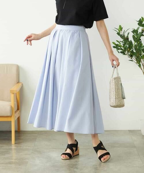 a.v.v / アー・ヴェ・ヴェ ロング・マキシ丈スカート | 【洗える/イージーケア/吸水速乾/UVカット】サッカーフレアスカート【セットアップ対応】 | 詳細13